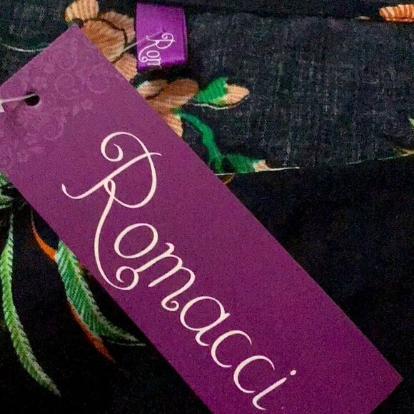 Romacci Navy Blue Floral Print Lightweight Cotton Popover Dress NEW - Picture 11 of 12